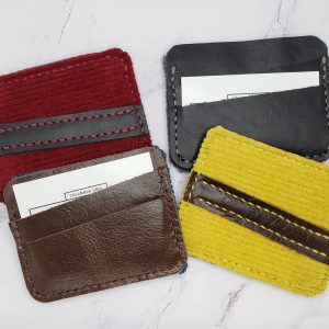 3-Pocket Corduroy and Leather Wallet